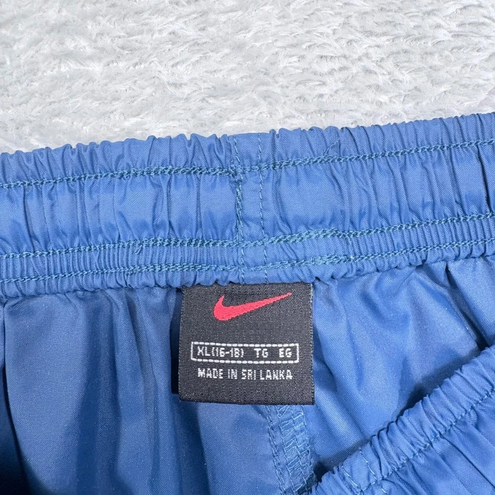 Nike Track Pants XL Blue Vintage Nylon Windbreaker Joggers Swoosh Logo